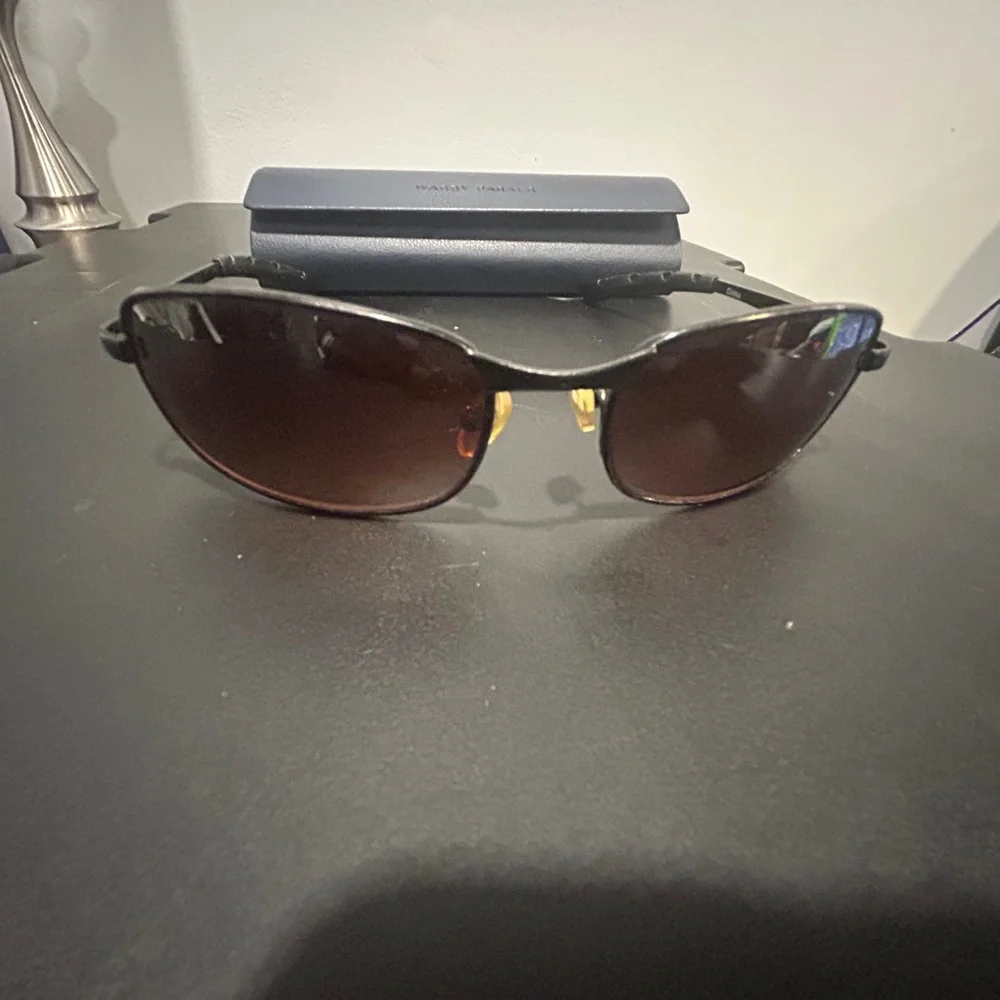 Gun Metal sunglasses brown lens with Warby Parker hard case